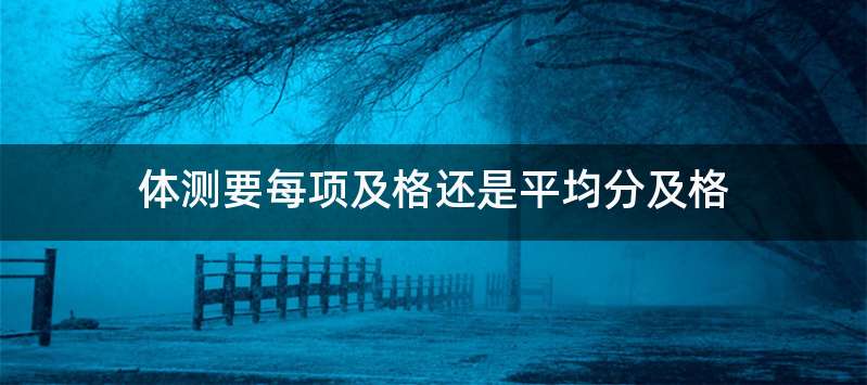 体测要每项及格还是平均分及格