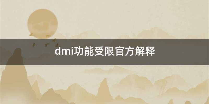 dmi功能受限官方解释