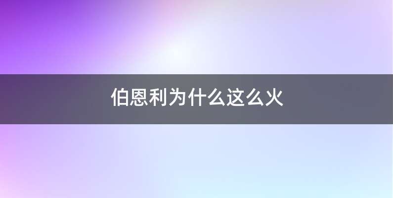 伯恩利为什么这么火
