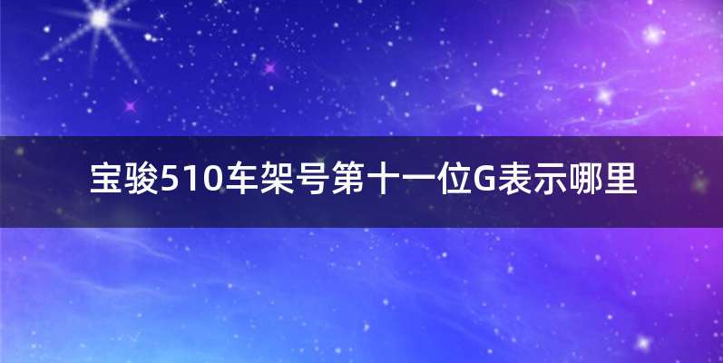 宝骏510车架号第十一位G表示哪里