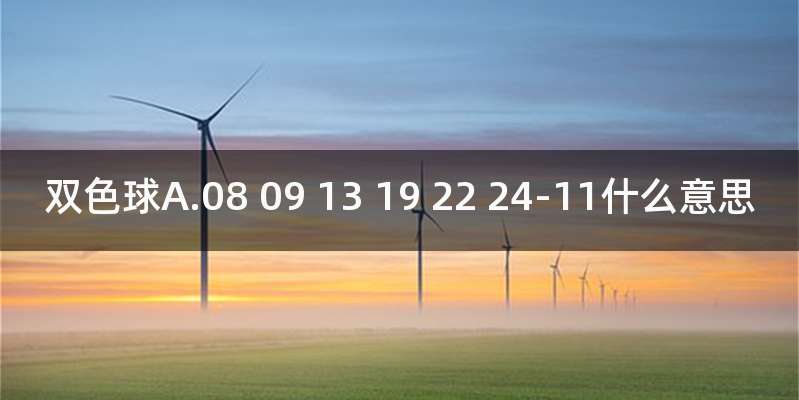 双色球A.08 09 13 19 22 24-11什么意思