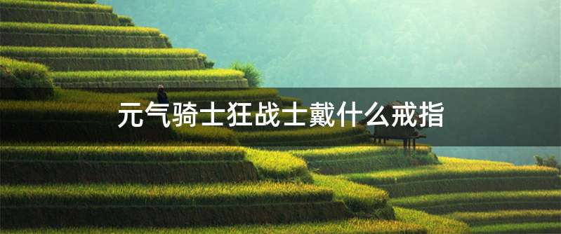 元气骑士狂战士戴什么戒指
