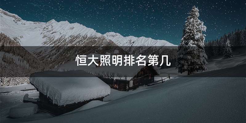 恒大照明排名第几