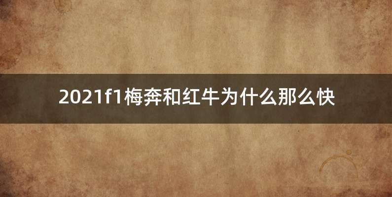 2021f1梅奔和红牛为什么那么快