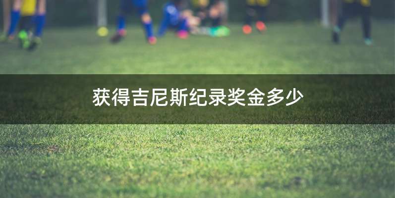 获得吉尼斯纪录奖金多少