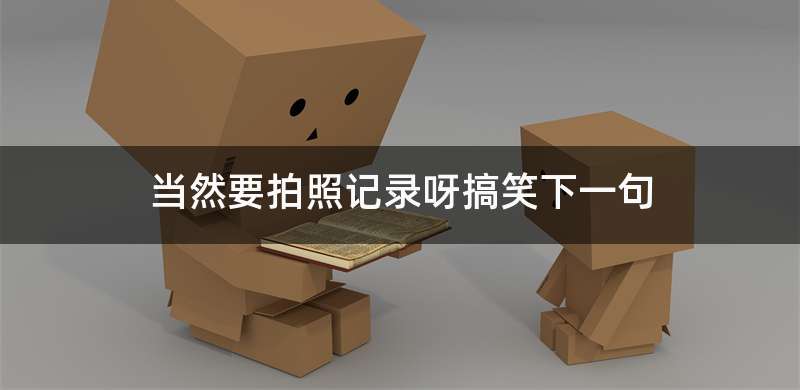 当然要拍照记录呀搞笑下一句