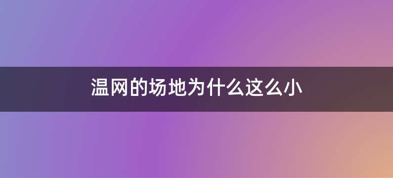 温网的场地为什么这么小