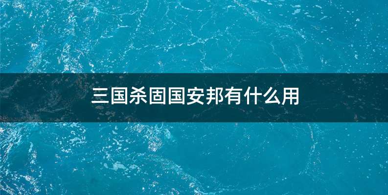 三国杀固国安邦有什么用