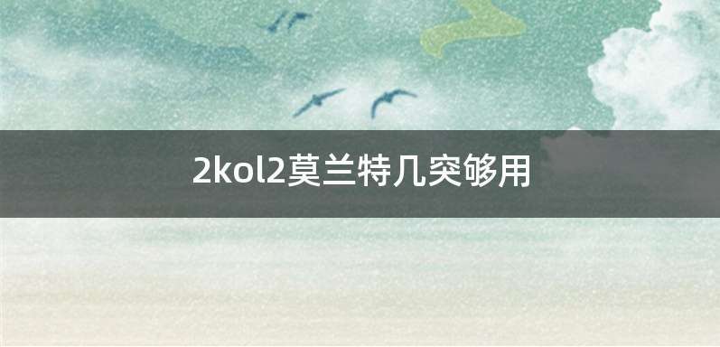 2kol2莫兰特几突够用