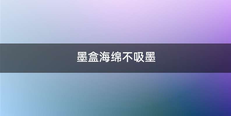墨盒海绵不吸墨