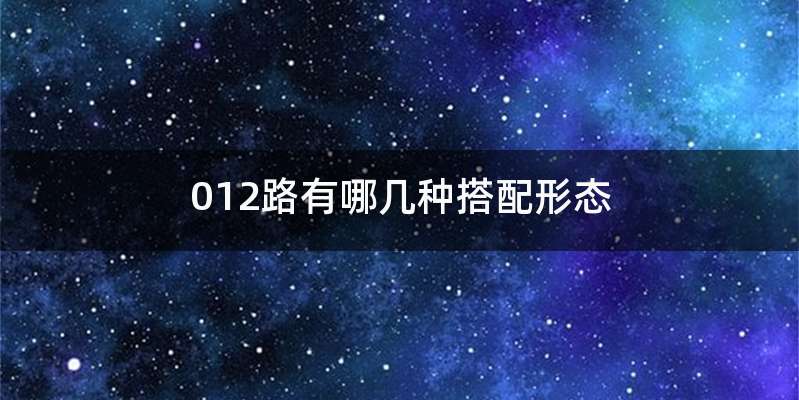 012路有哪几种搭配形态