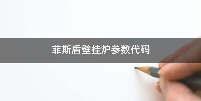 菲斯盾壁挂炉参数代码