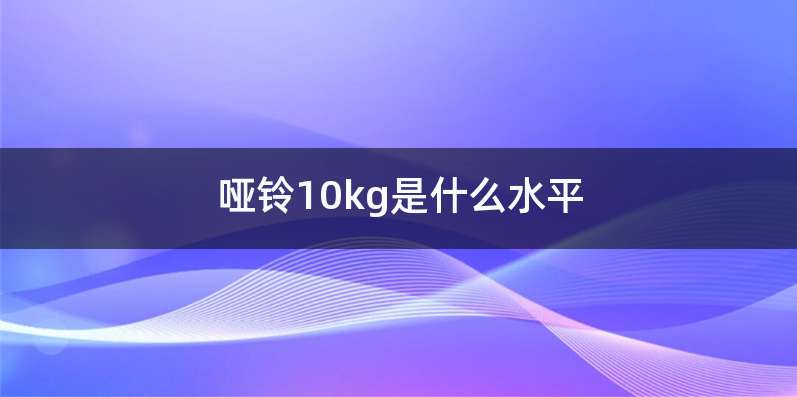 哑铃10kg是什么水平