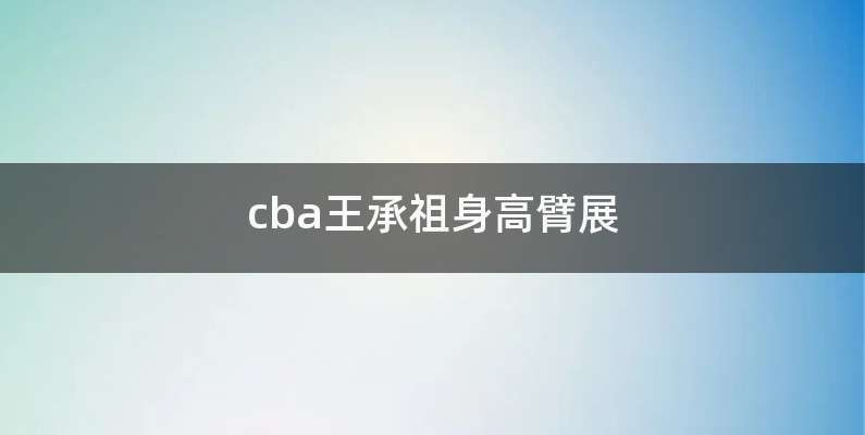 cba王承祖身高臂展