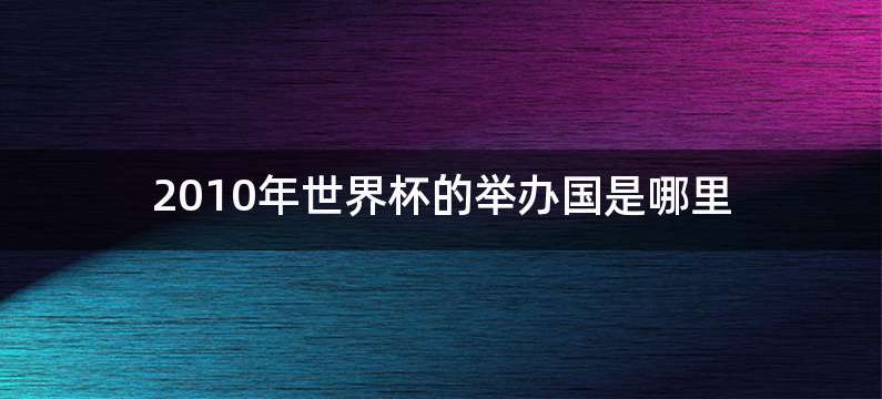 2010年世界杯的举办国是哪里
