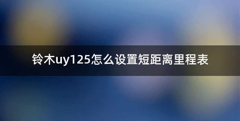 铃木uy125怎么设置短距离里程表