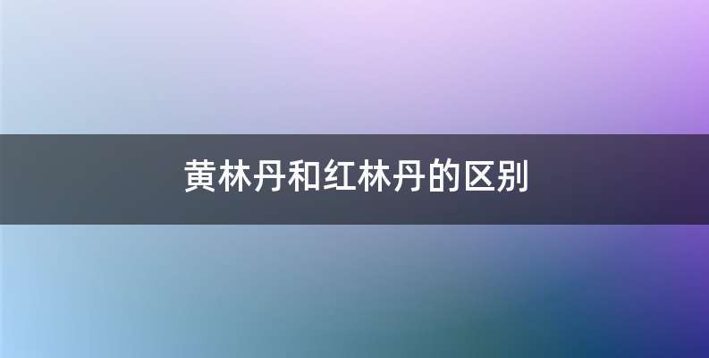 黄林丹和红林丹的区别