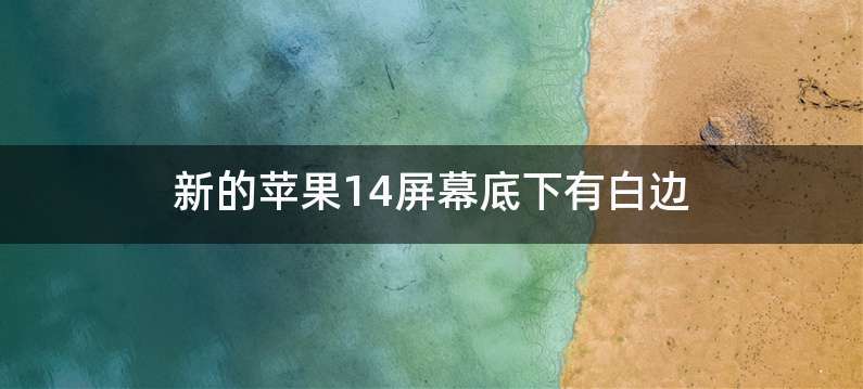 新的苹果14屏幕底下有白边