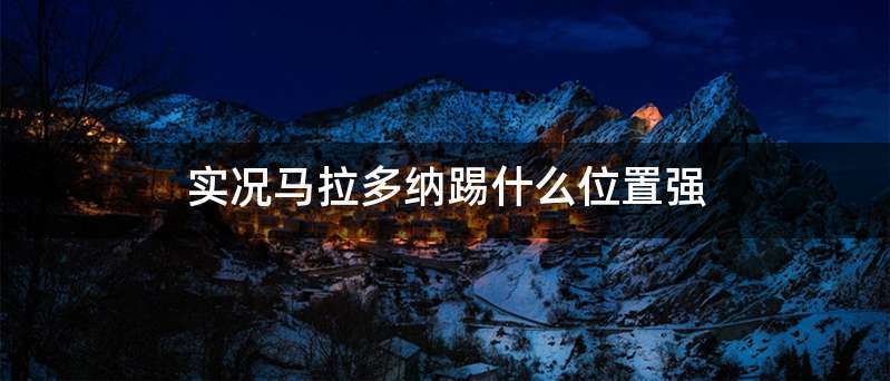 实况马拉多纳踢什么位置强