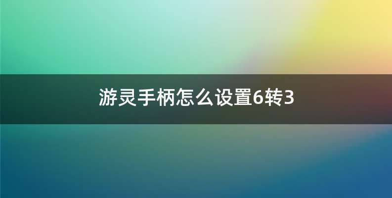 游灵手柄怎么设置6转3
