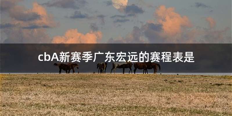 cbA新赛季广东宏远的赛程表是