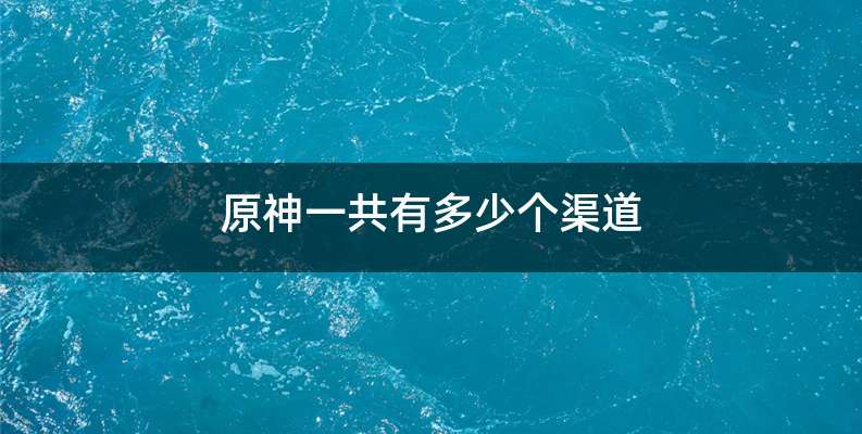 原神一共有多少个渠道