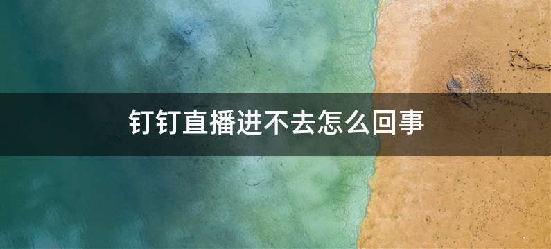 钉钉直播进不去怎么回事