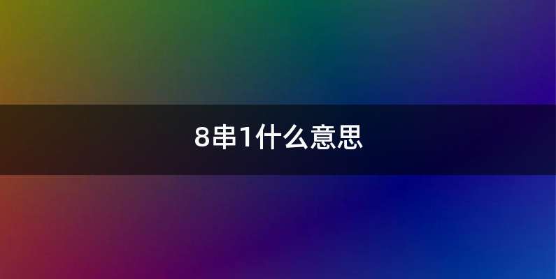 8串1什么意思