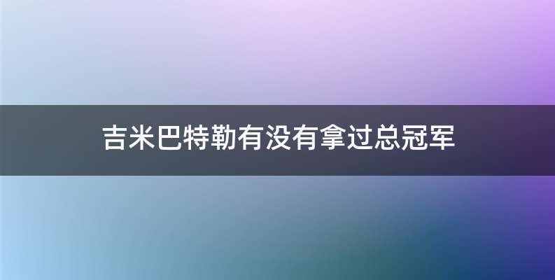 吉米巴特勒有没有拿过总冠军