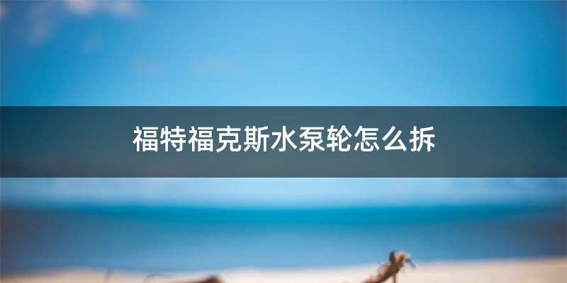 福特福克斯水泵轮怎么拆