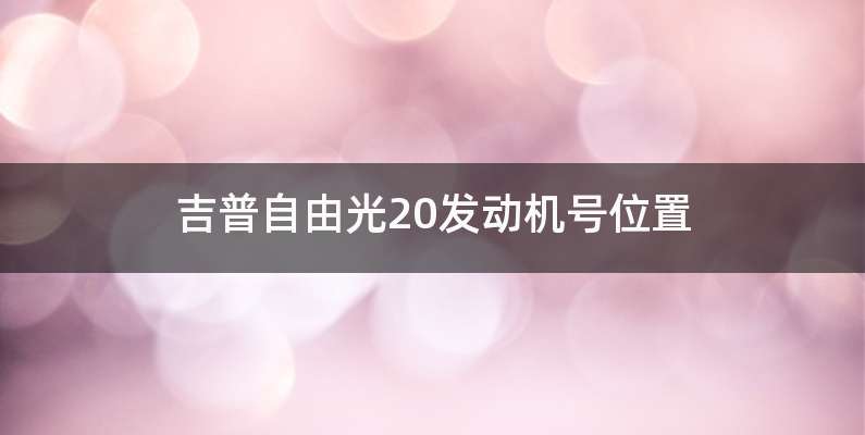 吉普自由光20发动机号位置