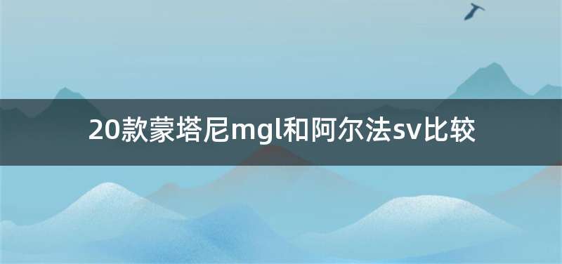 20款蒙塔尼mgl和阿尔法sv比较