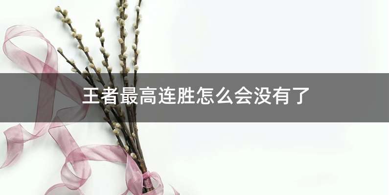 王者最高连胜怎么会没有了