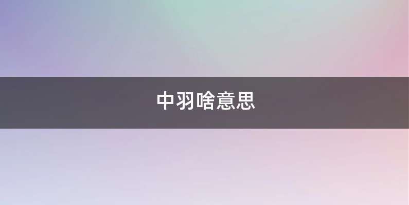 中羽啥意思