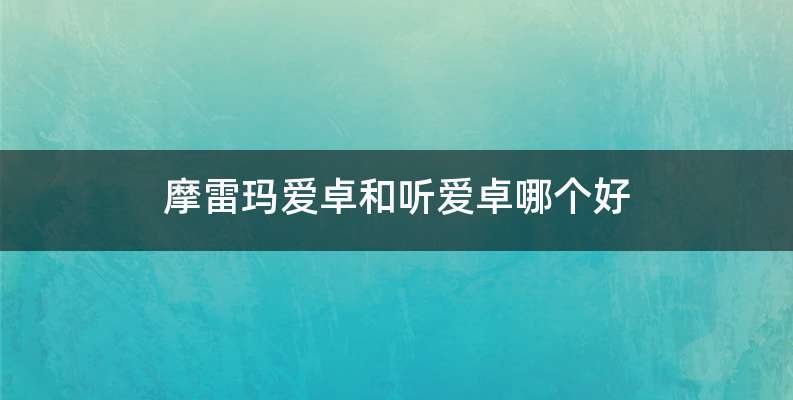 摩雷玛爱卓和听爱卓哪个好