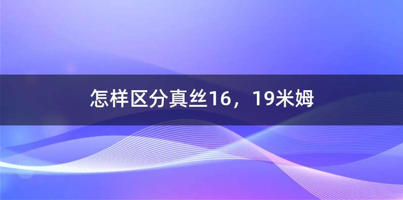怎样区分真丝16,19米姆