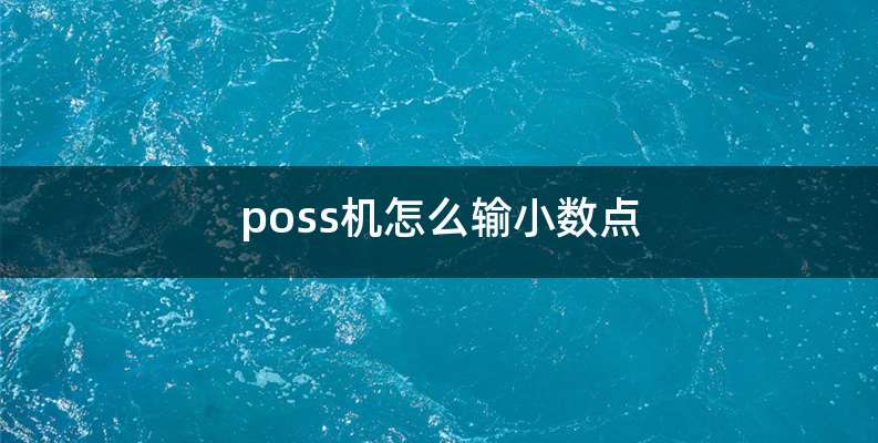 poss机怎么输小数点