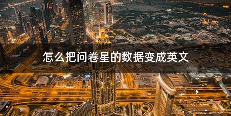 怎么把问卷星的数据变成英文