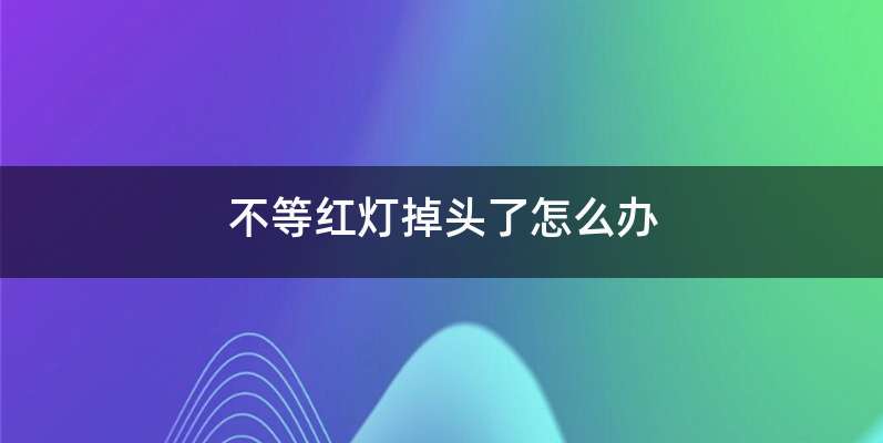 不等红灯掉头了怎么办