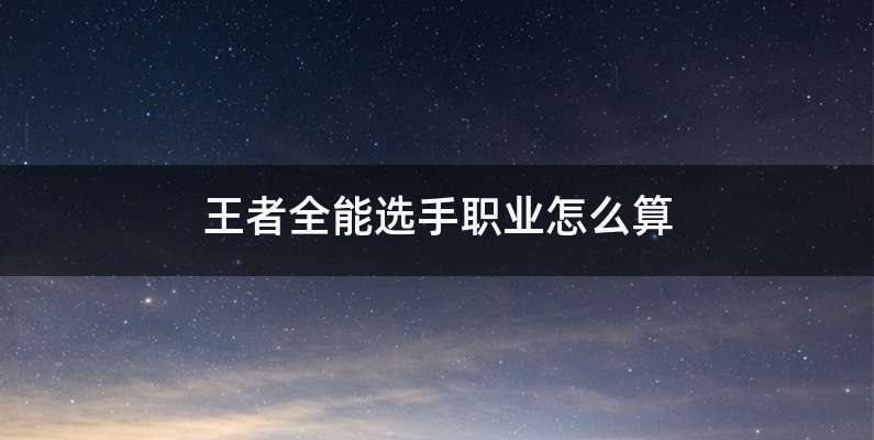 王者全能选手职业怎么算