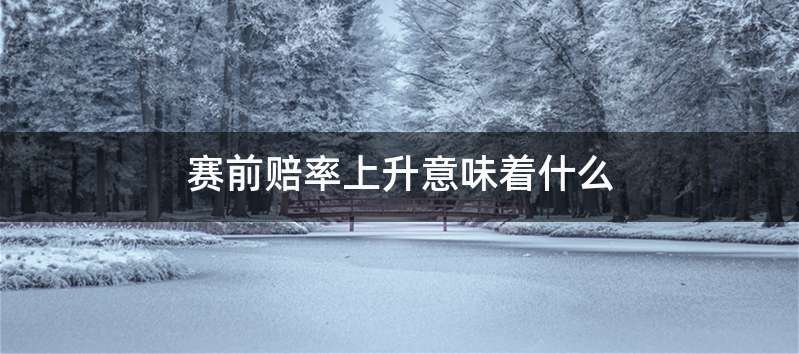 赛前赔率上升意味着什么