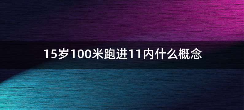 15岁100米跑进11内什么概念