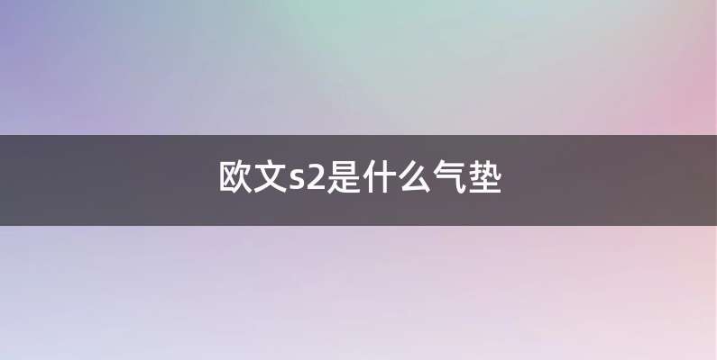 欧文s2是什么气垫