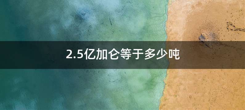 2.5亿加仑等于多少吨
