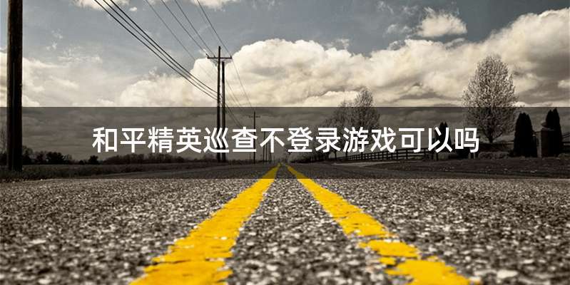 和平精英巡查不登录游戏可以吗