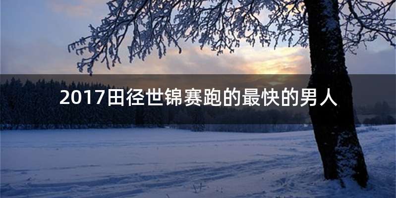 2017田径世锦赛跑的最快的男人
