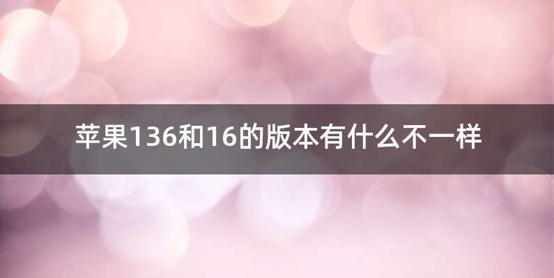 苹果136和16的版本有什么不一样