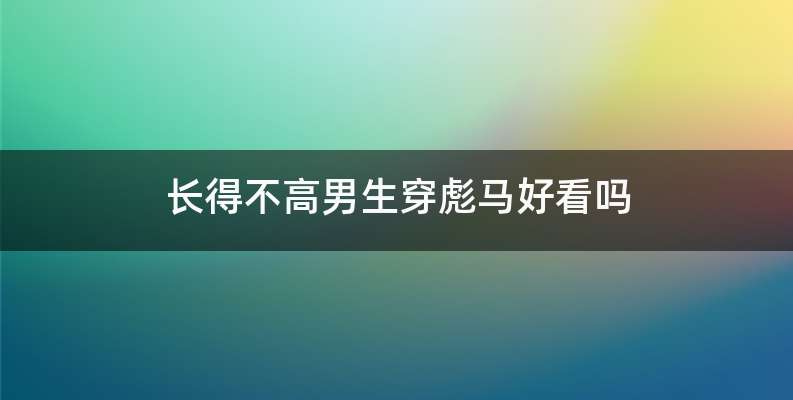 长得不高男生穿彪马好看吗