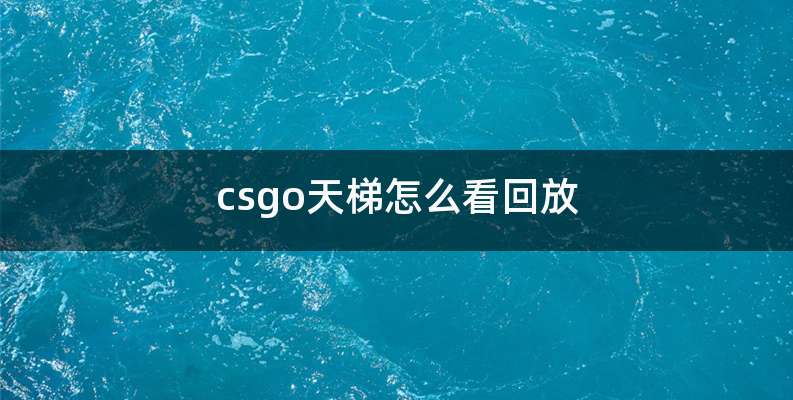 csgo天梯怎么看回放