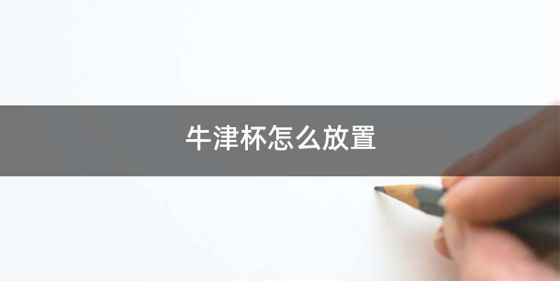 牛津杯怎么放置